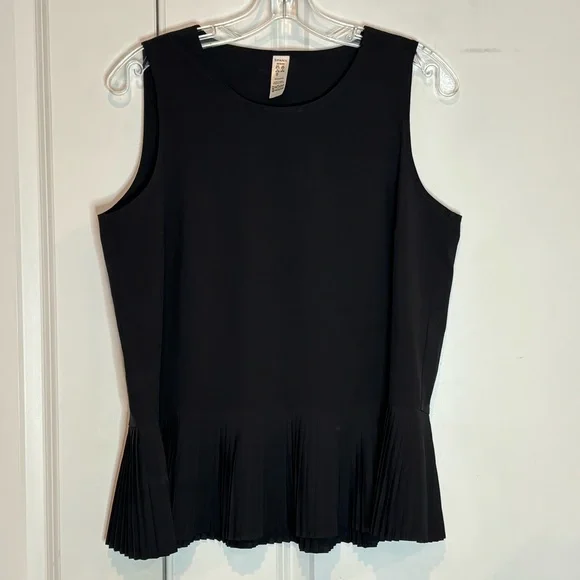 SPANX Black Yes Pleats Pleated Peplum Sleeveless Tank Top M - Picture 1 of 6